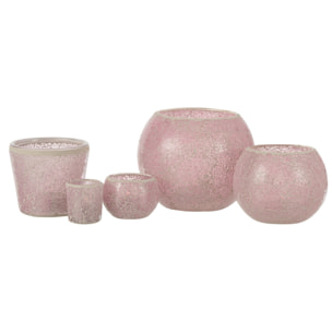 J-Line bougeoir Mosaïque Conique - verre - rose