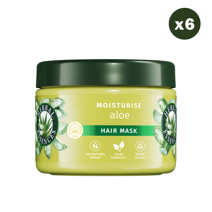 6 Masques Cheveux Apaise à L'Aloe Vera 500ml - Herbal Essences