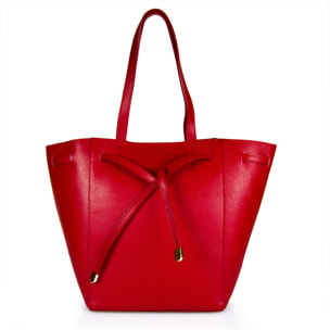 Borsa Donna in vera pelle Made in Italy colore Rosso dimensioni cm 41 x 30 x 18