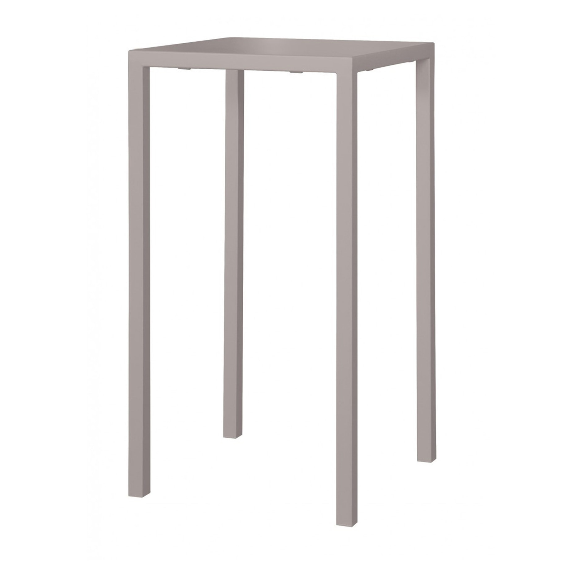 Tavolo alto BASILEA in metallo tortora 70x70 cm, impilabile