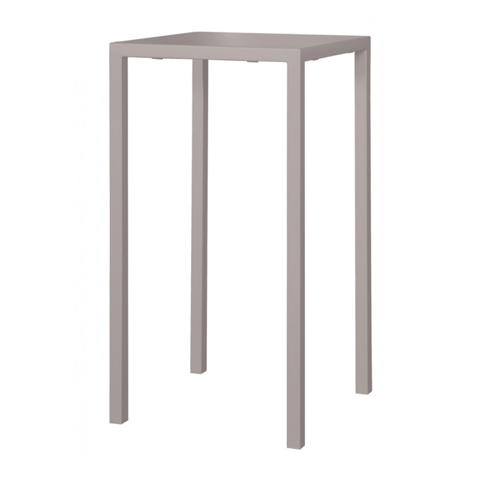 Tavolo alto BASILEA in metallo tortora 70x70 cm, impilabile