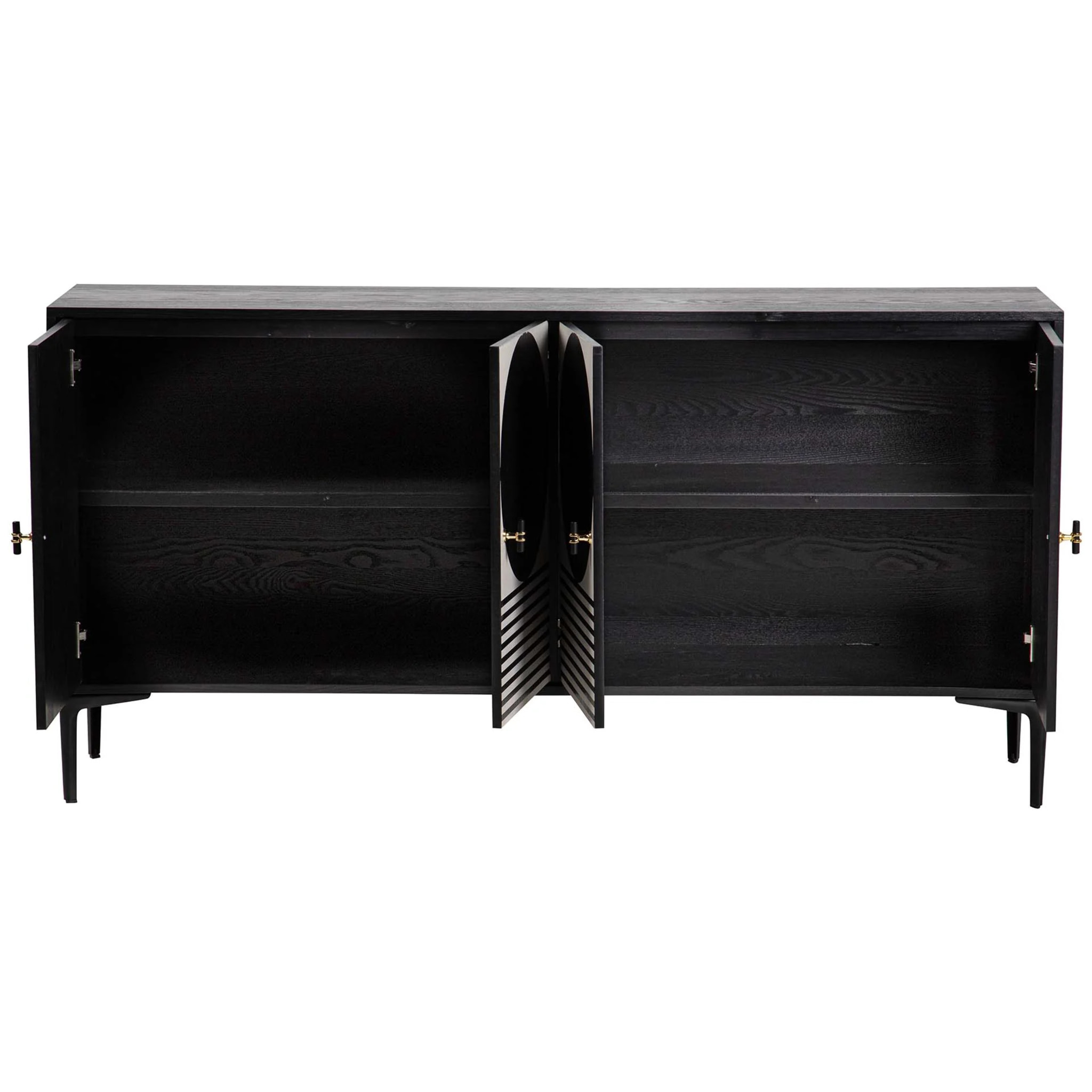 Aparador Mdf Metal Negro Blanco 160x40x80 Cm