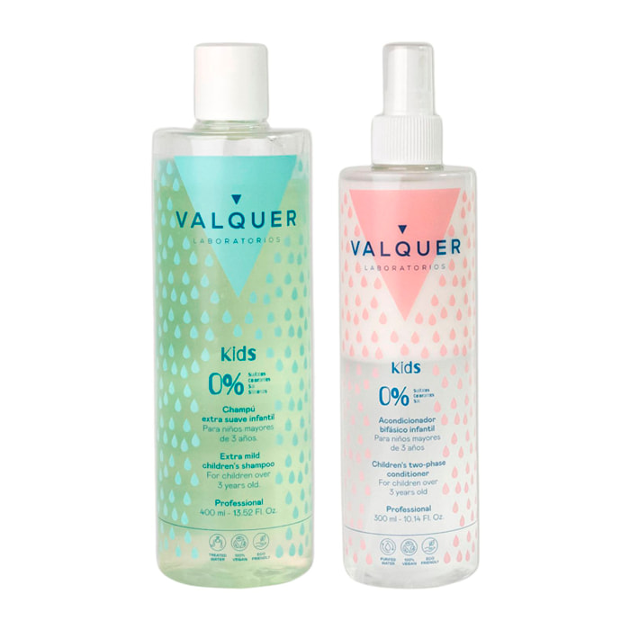 Valquer Pack champú y acondicionador bifásico infantil - 400 ml + 300 ml