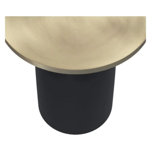 Table d'appoint ronde en métal noir et laiton D45 cm - Lyne