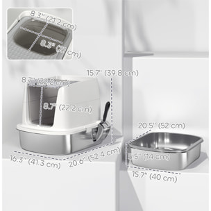 Maison de toilette fermée bac acier inox filtre désodorisant pelle porte trappe