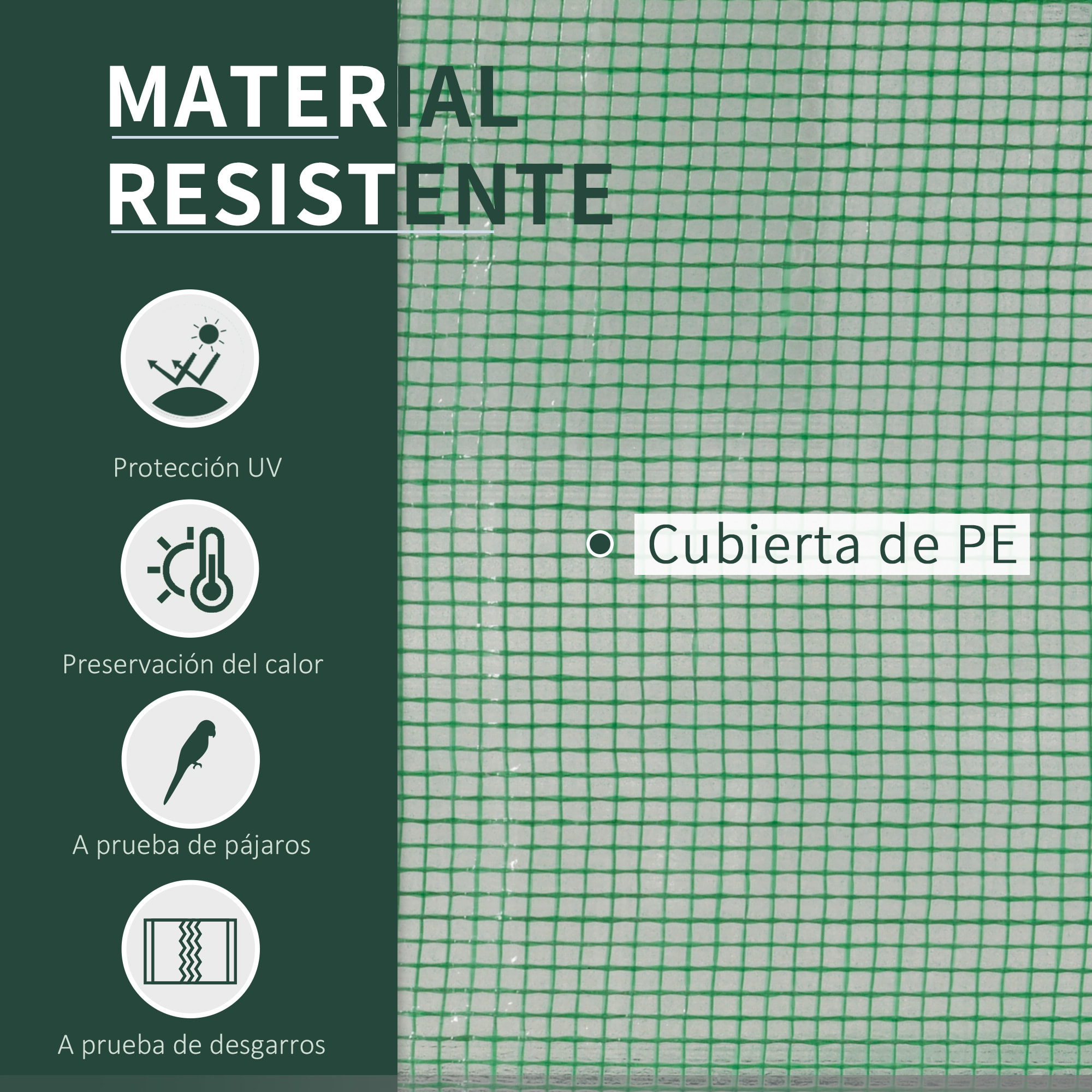 Mini Invernadero 200x100x80 cm para Jardín Terraza Cultivo de Plantas Semilla Vivero Casero Tipo Túnel con Marco de Acero y Cubierta Plástico Verde