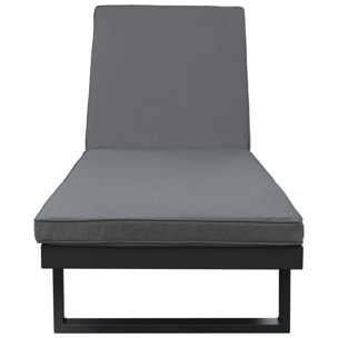 Bain de soleil en aluminium avec coussin gris PALOMINOS
