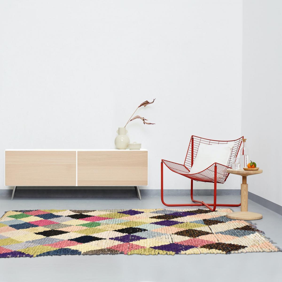 Authentique tapis Berbère Becharouite, entièrement noué main au Maroc