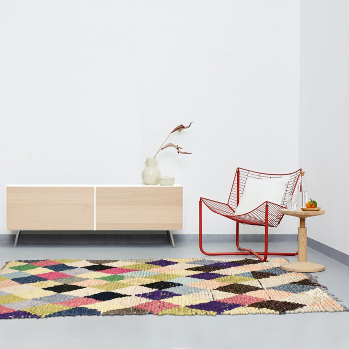 Authentique tapis Berbère Becharouite, entièrement noué main au Maroc