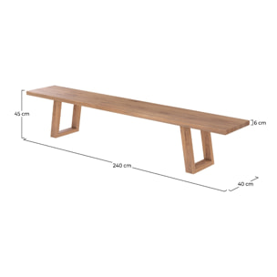 Banc en bois de teck recyclé 240 cm - Marie
