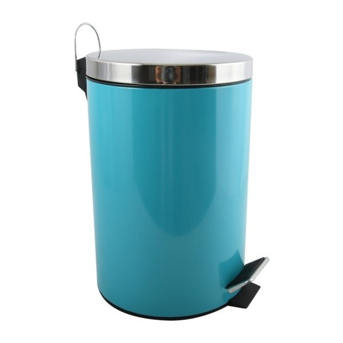 Poubelle à pédale Inox 12L Bleu MSV