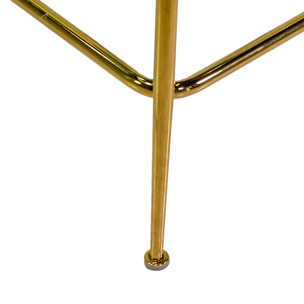 Sgabello Sammi Vacchetti in velluto crema con struttura oro cm44x48h91