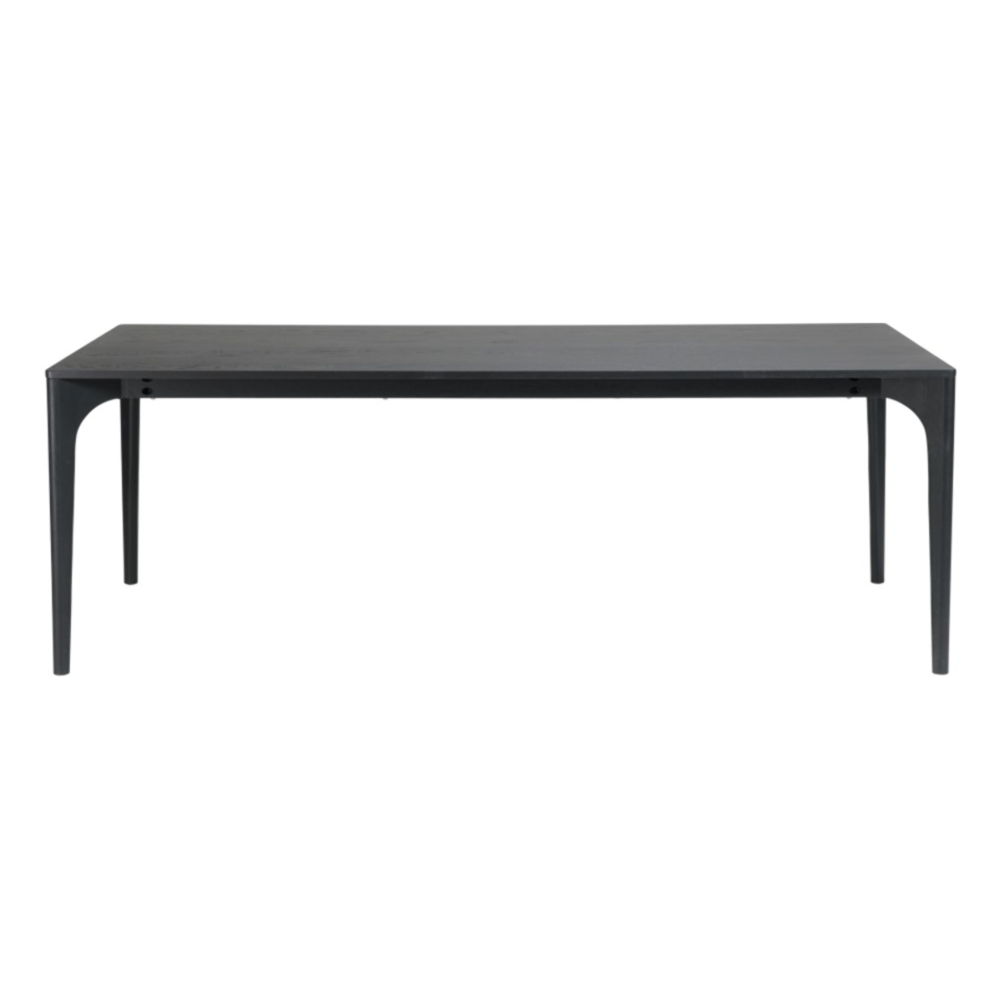 MAXENCE - Table à manger rect. 220x100cm noire pieds en chêne massif