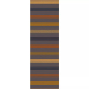 Chemin de table pur coton motif jacquard brun marron Mille bambous onyx