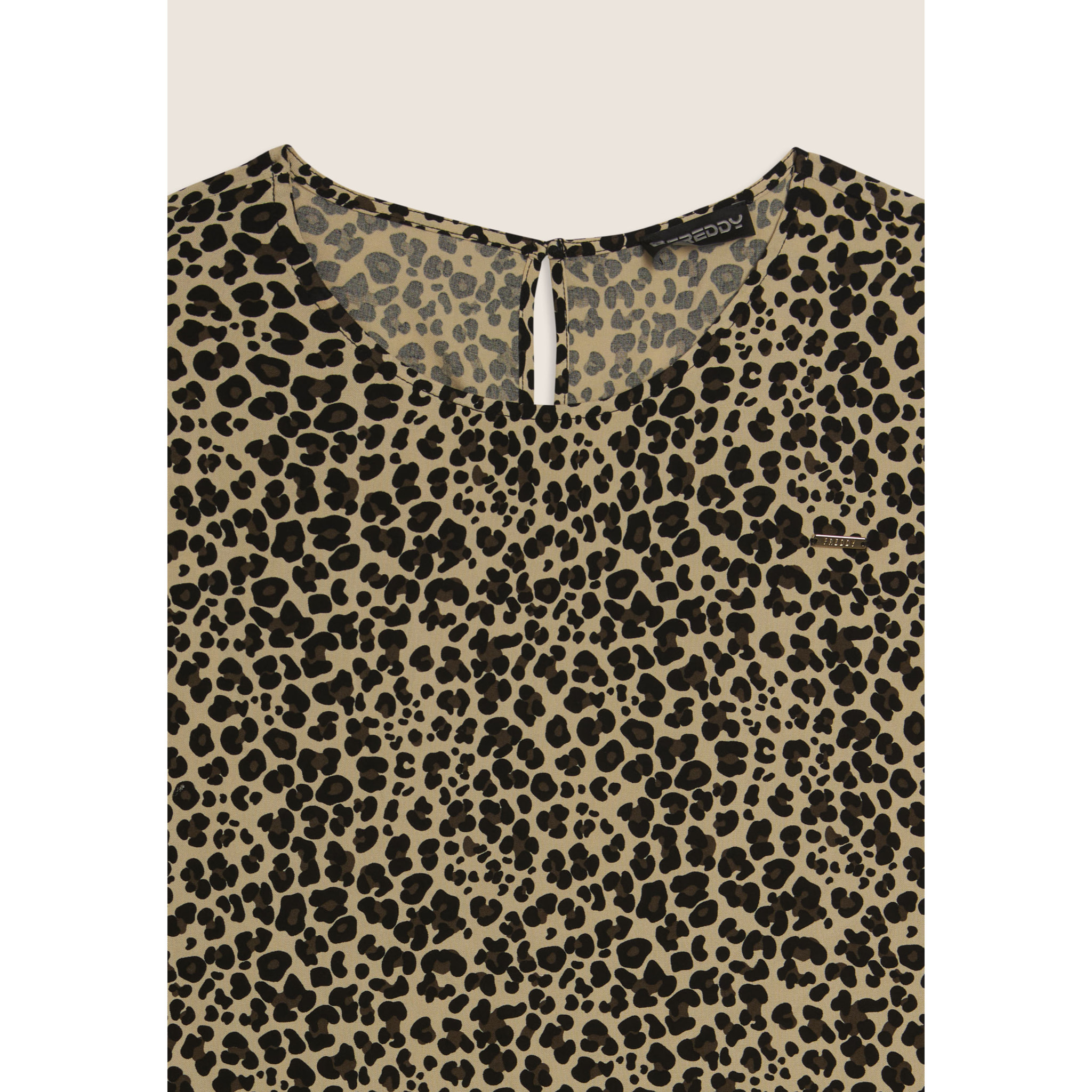 T-shirt Manica Corta in Viscosa fantasia Animalier
