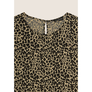 T-shirt Manica Corta in Viscosa fantasia Animalier