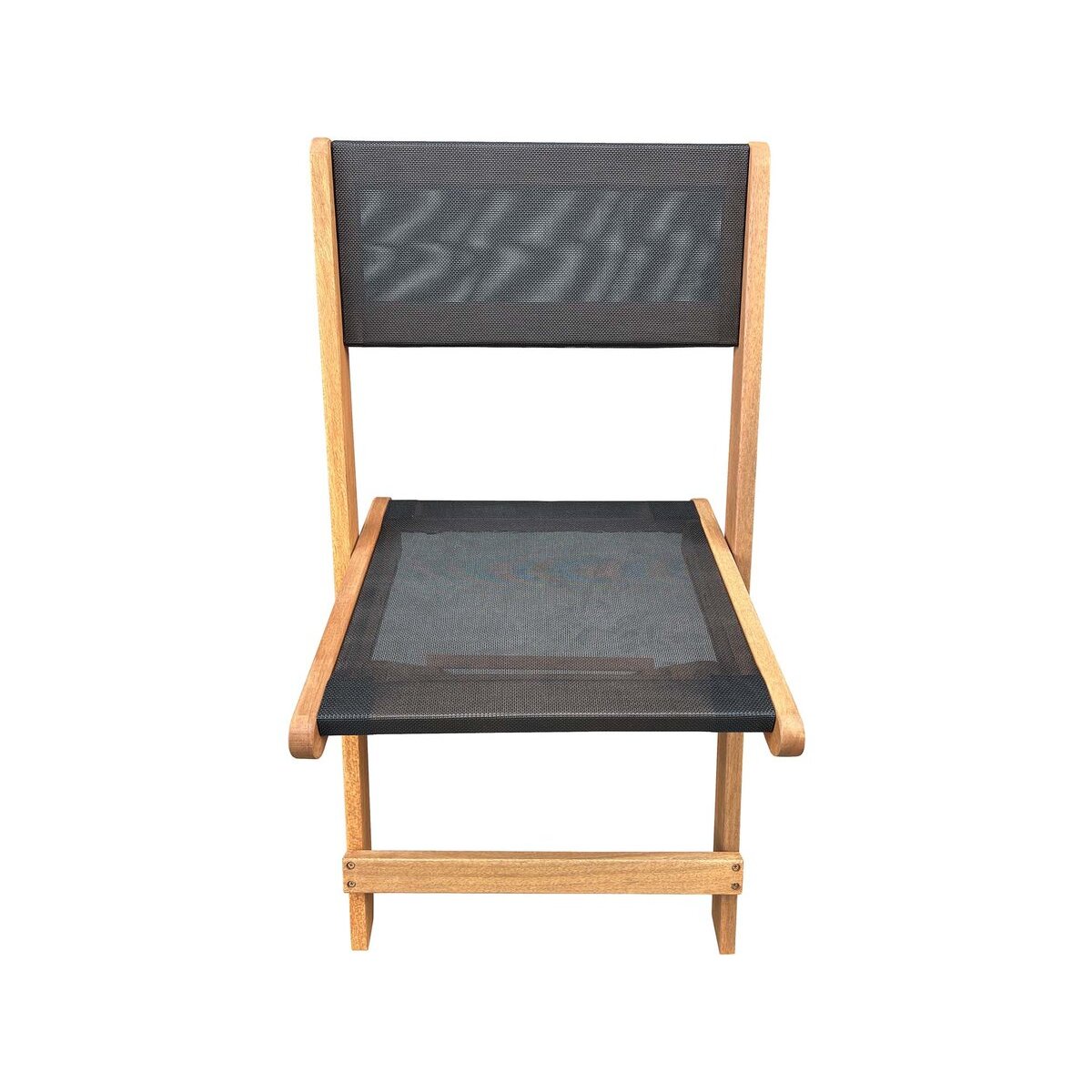 Chaise pliante en bois exotique "Seoul" - Maple - Noir - Lot de 2