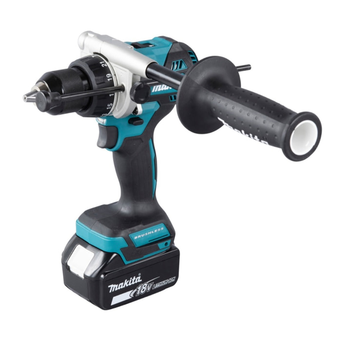 Perceuse visseuse à percussion LXT - Ø 13 mm - MAKITA - Avec 2 batteries 5 Ah + chargeur rapide + coffret Makpac - DHP492RTJ