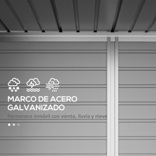 Caseta de Jardín Exterior 2,7m² 249x121x183 cm Cobertizo de Jardín Exterior con Doble Puerta 2 Ventilaciones y Pestillo Cobertizo para Terraza Patio Verde
