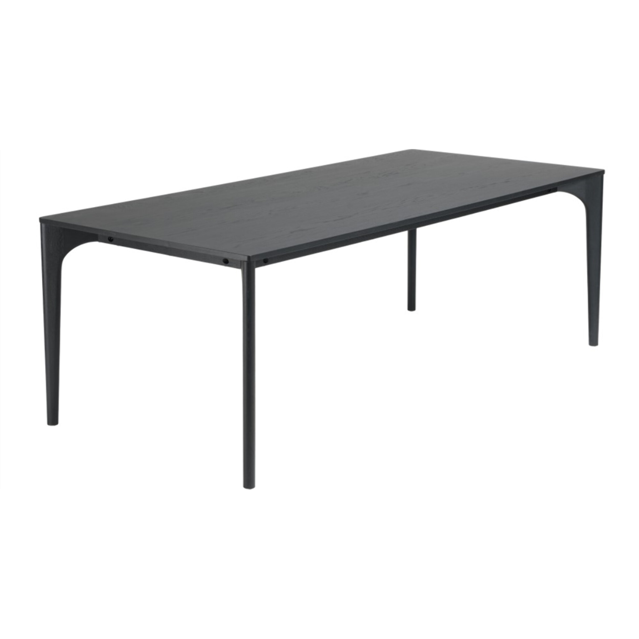 MAXENCE - Table à manger rect. 220x100cm noire pieds en chêne massif
