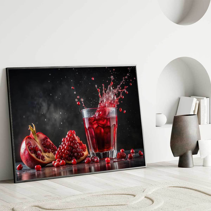 Affiche encadrée verres remplis de fleurs multicolores Affiche + cadre en métal - Noir