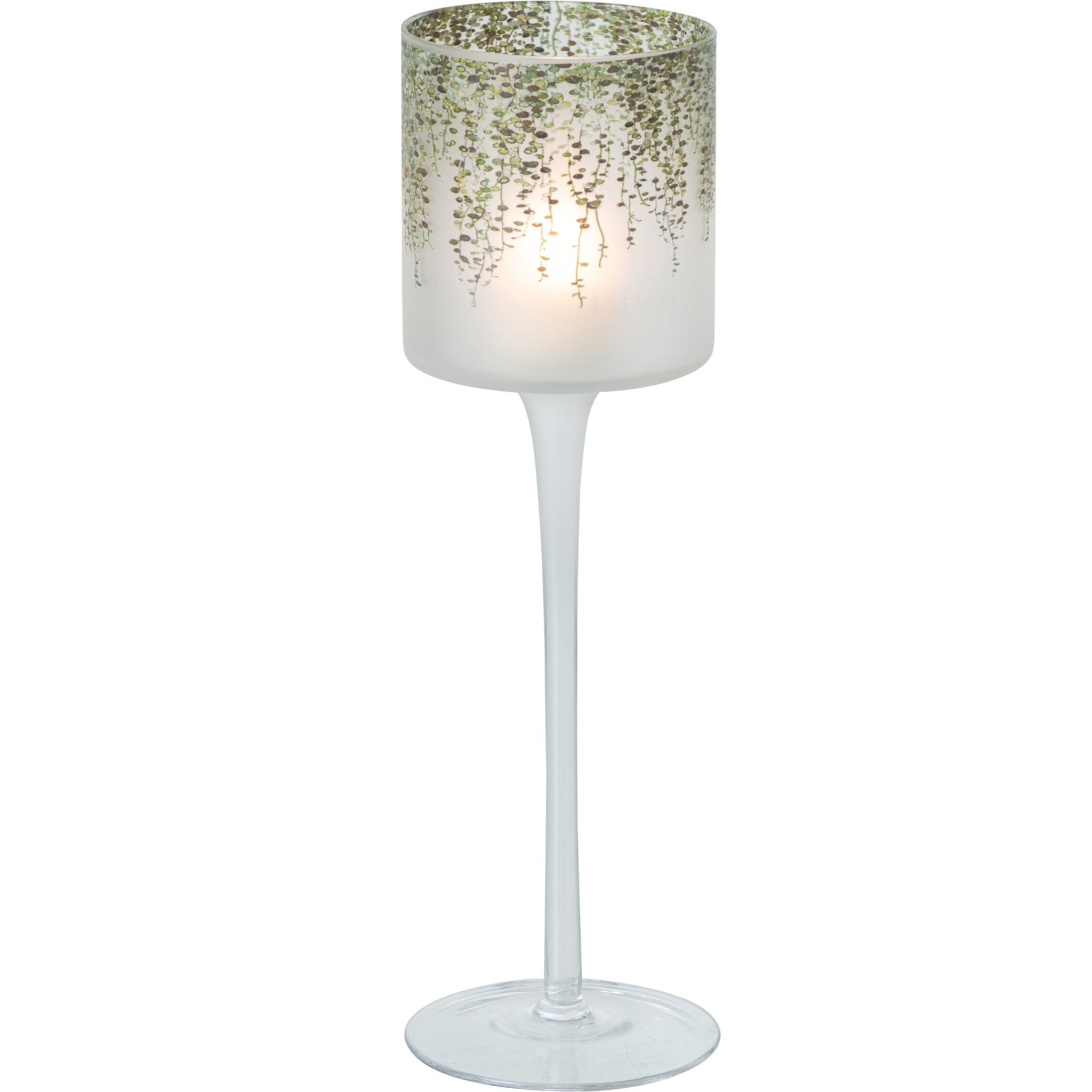 J-Line photophore sur base - verre - vert foncé/transparent - large