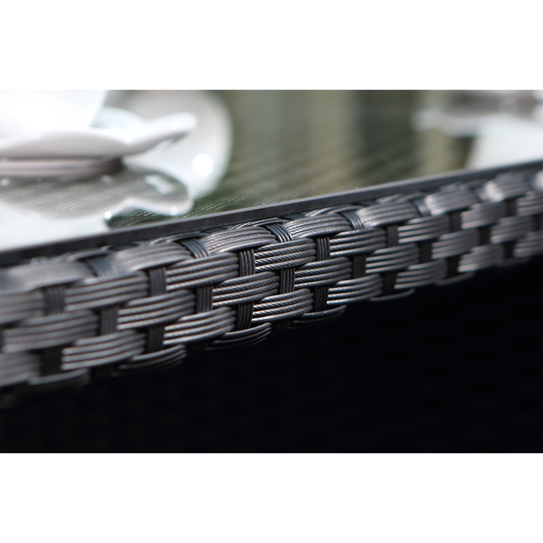 Salon de jardin 6 places noir/gris + housse de protection REGINA