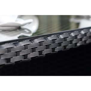 Salon de jardin 6 places noir/gris + housse de protection REGINA