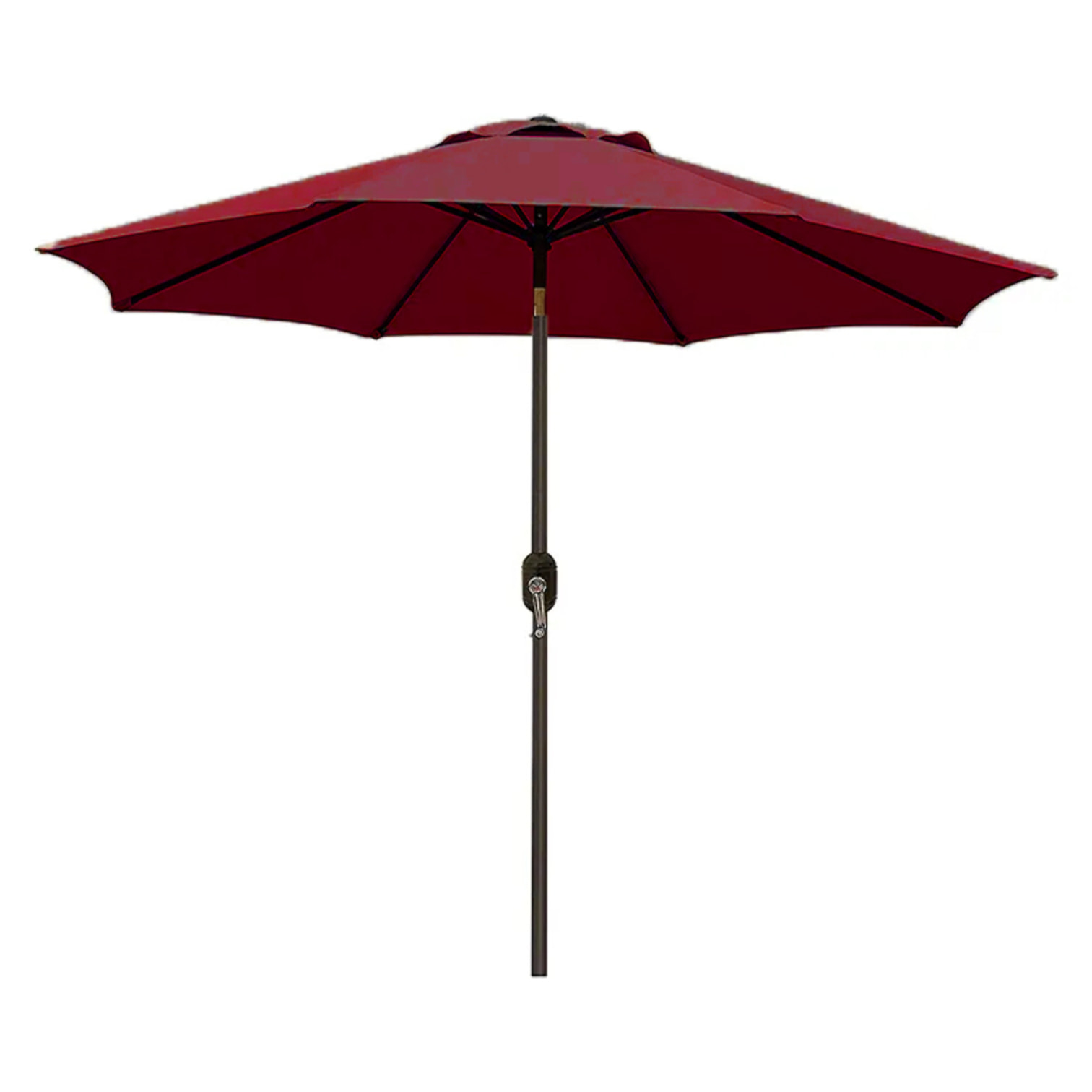 Ombrellone Da Giardino A Manovella Parasole Balcone Air Vent Inclinazione Regolabile Anti UV Impermeabile Mare Spiaggia Piscina Terrazzo 2.7 M Rosso