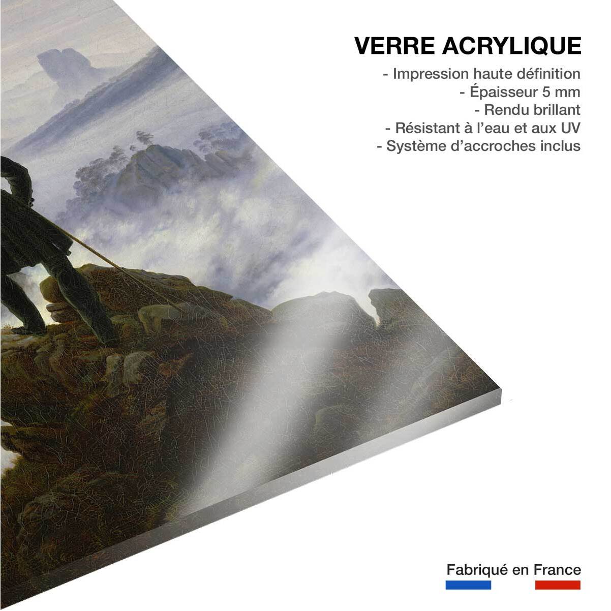 Tableau la mer et le brouillard par caspar david friedrich  Tableau plexiglas