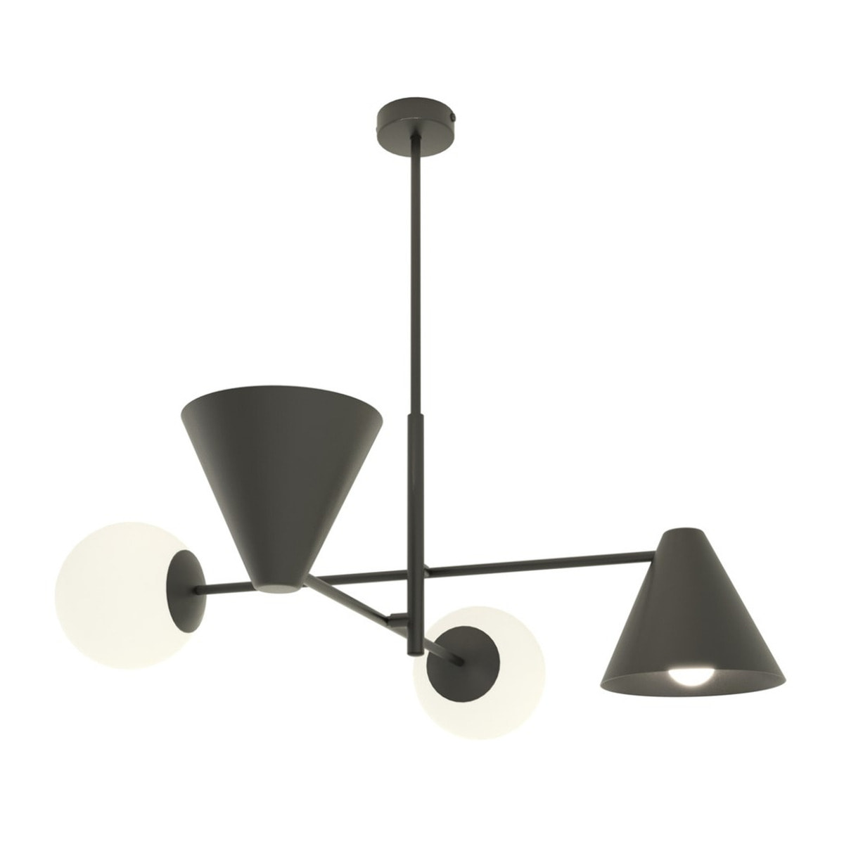 Lampada a sospensione HERMES in acciaio nero opaco