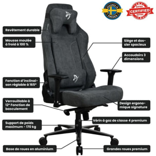 Chaise gaming AROZZI Vernazza XL SoftFabric Grey