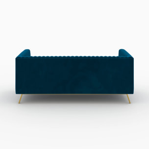 Ensemble canapés en velours bleu 5 places - Gatsby