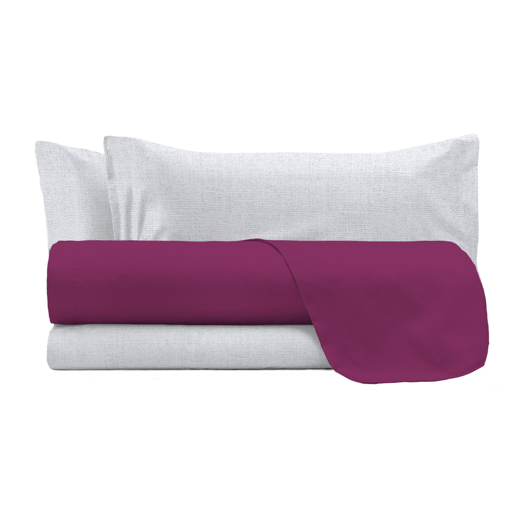 COMPLETO LETTO TRENDY CHIC MADE IN ITALY COTONE- FUCSIA MATRIMONIALE