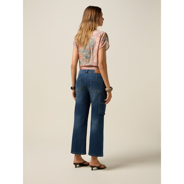 Oltre - Jeans slim workwear - Blu