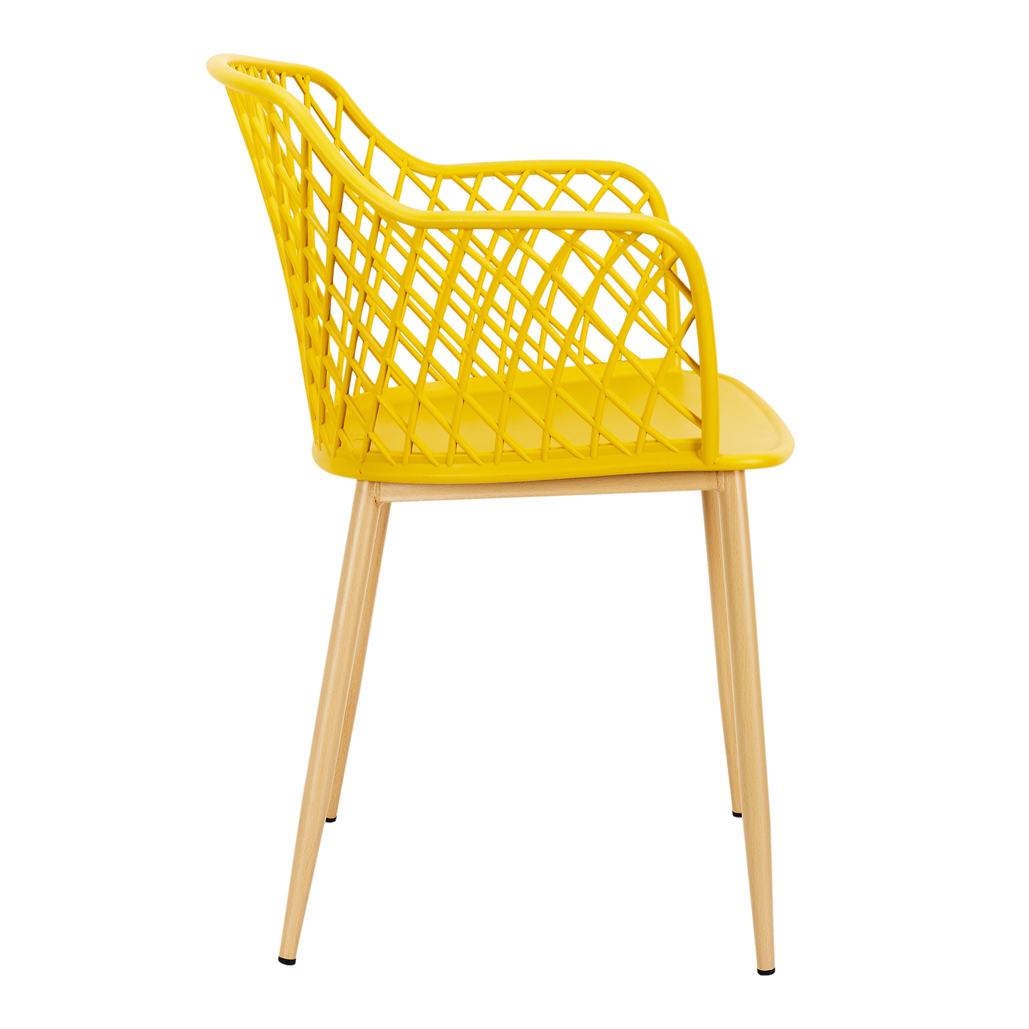 Fauteuil Exterieur Malaga Jaune - Lot De 4