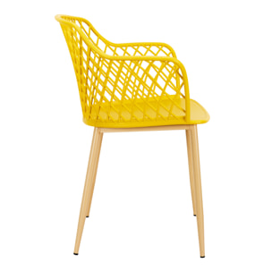 Fauteuil Exterieur Malaga Jaune - Lot De 4
