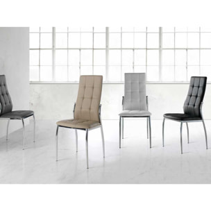 Set de 4 sillas – Polipiel y metal cromado