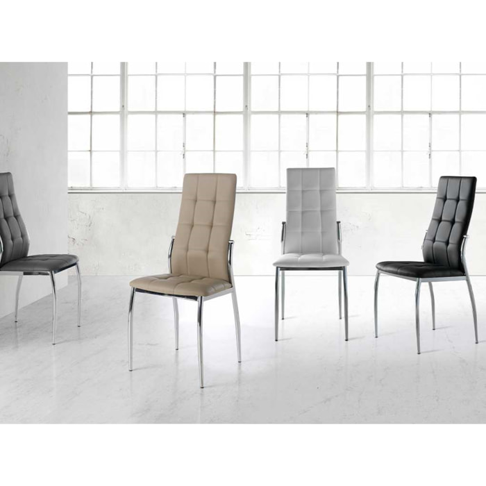 Set de 4 sillas – Polipiel y metal cromado