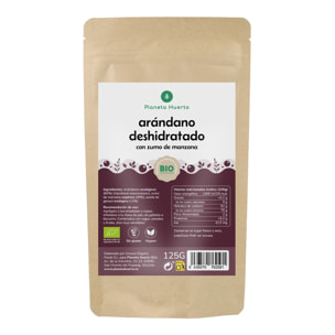 PLANETA HUERTO | Arándano Deshidratado ECO125 g Superalimento Antioxidante para Platos Saludables y Deliciosos