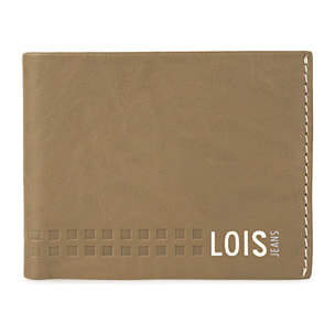 Cartera Hombre Piel Lois Temple Kaki-Cuero