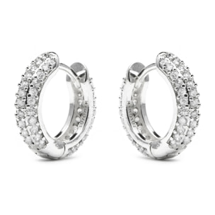 Pendientes de 9mm de diámetro acabado plata y Circonita Brillante