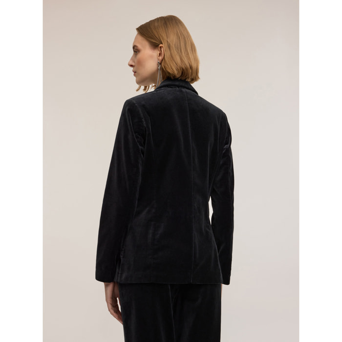 Motivi - Blazer monopetto in velluto - Nero