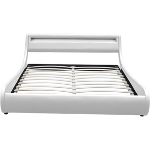 Lit LED "Natacha" - 160 x 200 cm - Blanc