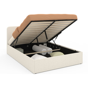 Lit coffre Louise 140x190cm tissu bouclette