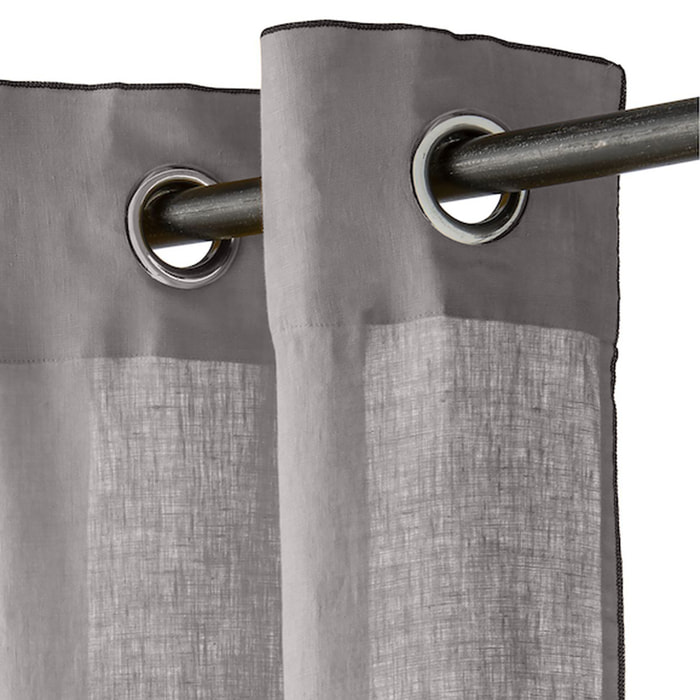 Rideau Lin lavé Acier