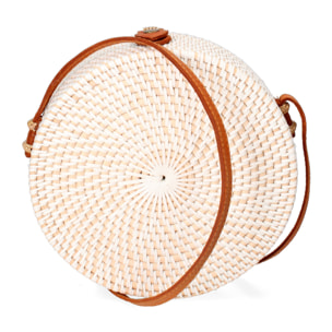 Borsa a tracolla da Donna Jessica in Paglia Intrecciata a mano Prodotto Vegano 20x20x10 cm