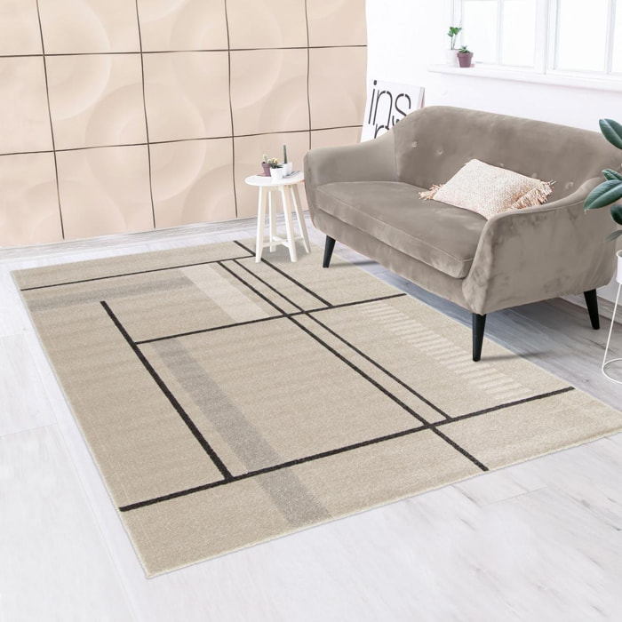 Tapis salon et chambre tissé motif géométrique LOFE