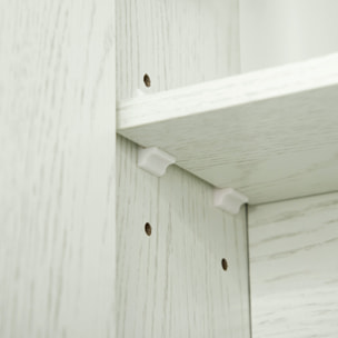 Armario de Baño con Espejo Armario de Pared con 3 Puertas Estante Ajustable y Compartimento Mueble de Baño Colgante para Salón 90x15x75 cm Blanco