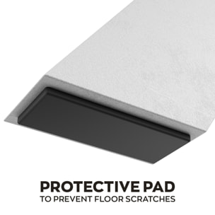 Tavolo da pranzo in legno e metallo con piedi x-shaped bianchi 160x90 cm Grigio Testurizzato